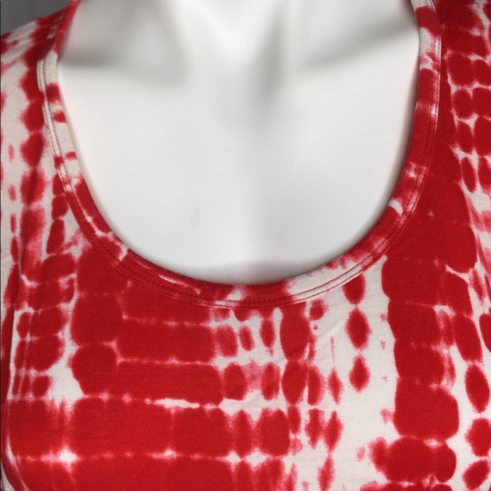 Michael Kors red white tie dye tee shirt top Large - Picture 5 of 6